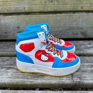 Hello Kitty Rezerve Ex‎ Heelys Sneakers No Wheels Red Blue Rainbow Kids Size 13C